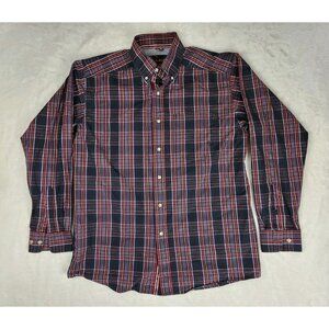 Ariat Men’s Navy and Red Plaid Button-Down Shirt